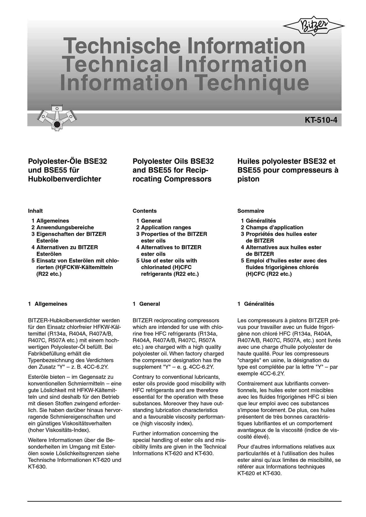 Bitzer BSE 32 Technical Datasheet